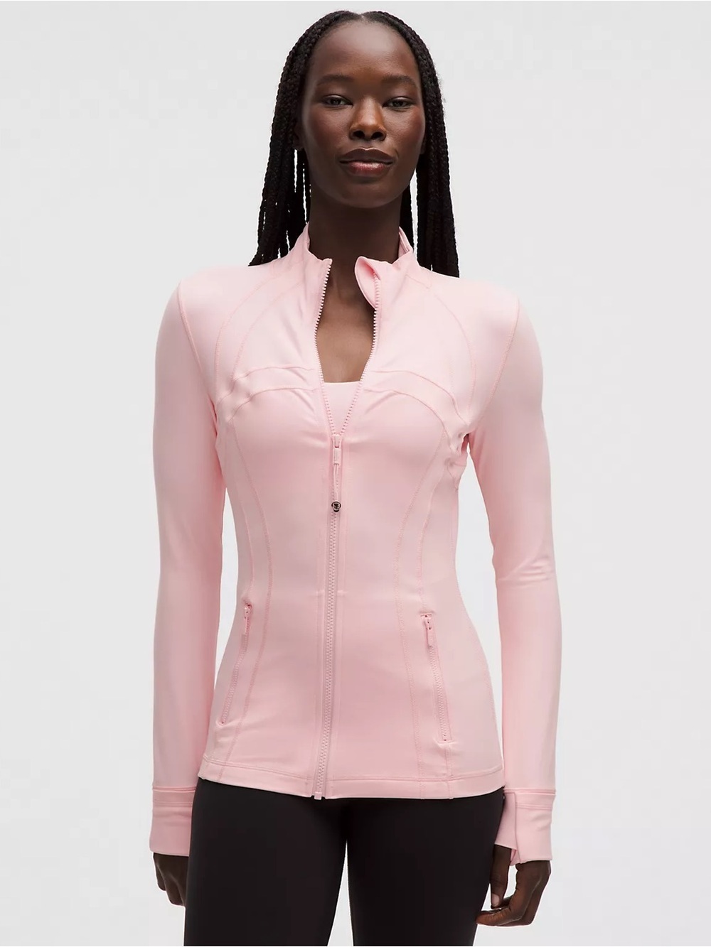 Lululemon Define Jacket Size 4 Blush Quartz Pink Zip Up Thumbholes Cuffing